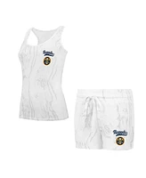 Concepts Sport Women's White Denver Nuggets Quartz Tank Top Shorts Set