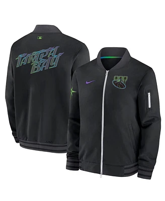 Nike Men's Black Tampa Bay Rays 2024 City Connect Authentic Collection Game Time Full-Zip Bomber Jacket