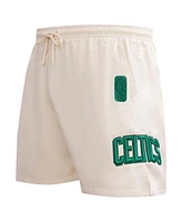 Pro Standard Men's Cream Boston Celtics Triple Tonal Woven Shorts