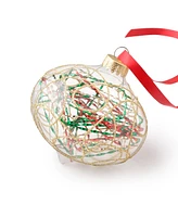 Holiday Lane Santa's Favorites Clear Onion Shaped Ball Ornament, Exclusively at Macy's