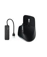 Logitech Mx Master 3S Wireless Mouse for Mac (Gray) with 4-Port Usb 3.0 Hub