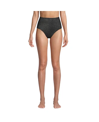 Lands' End Women's Shine High Waisted Bikini Bottoms