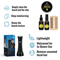 Pursonic Mario Lopez Wireless Body Hair Trimmer & Shaver and Beard Care Grooming Kit Bundle