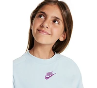 Nike Big Girls Sportswear Short-Sleeve Embroidered Futura Logo T-Shirt