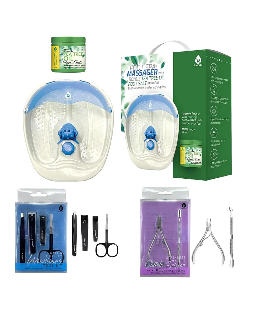 Pursonic Spa & Groom Bundle: Foot Spa, Manicure Kit, Precision Tools