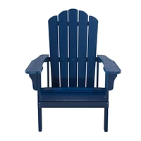 Blue Weather-Resistant Adirondack Chair for Outdoor Use