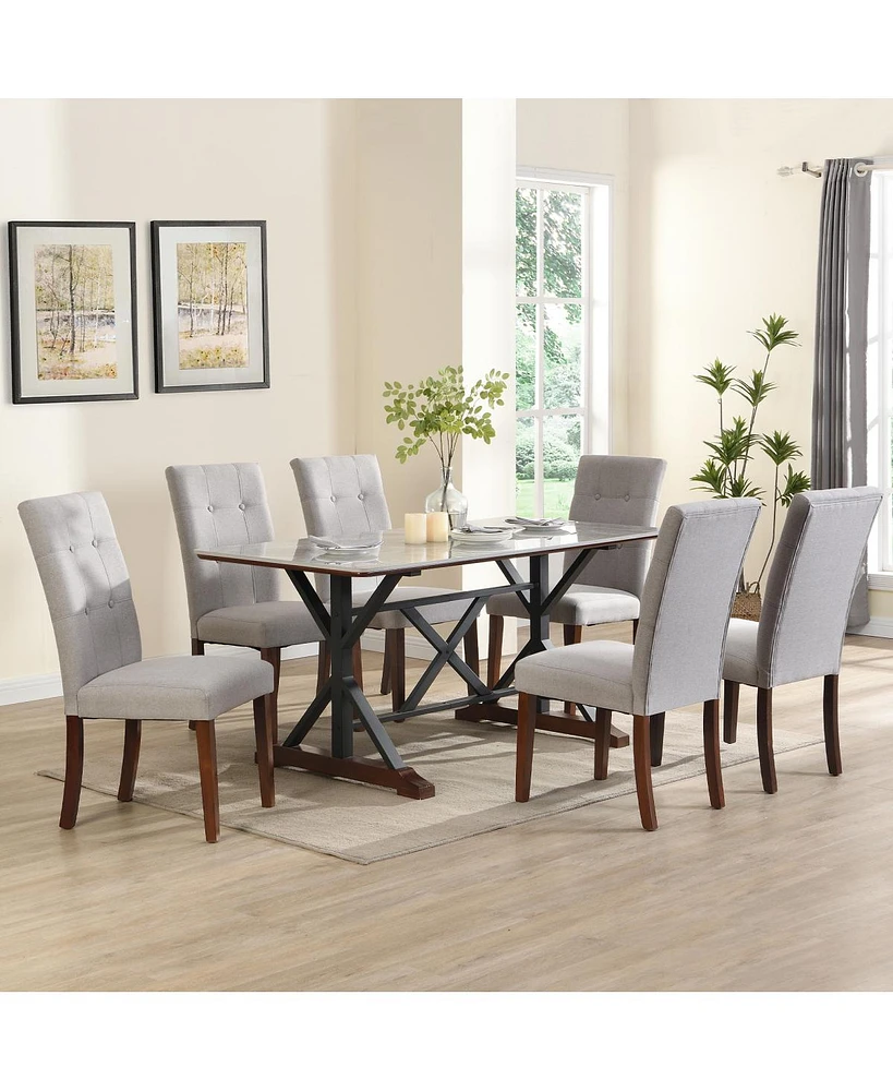 Streamdale Furniture 7-Piece Modern Dining Table Set with 6 Chairs