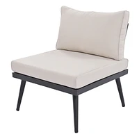 6-Piece Outdoor Sectional Sofa Set with Round Coffee Tables and Cushioned Seating