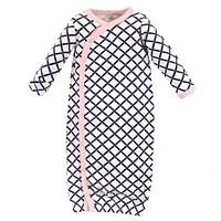 Touched by Nature Baby Girls Baby Organic Cotton Side-Closure Snap Long-Sleeve Gowns 3pk