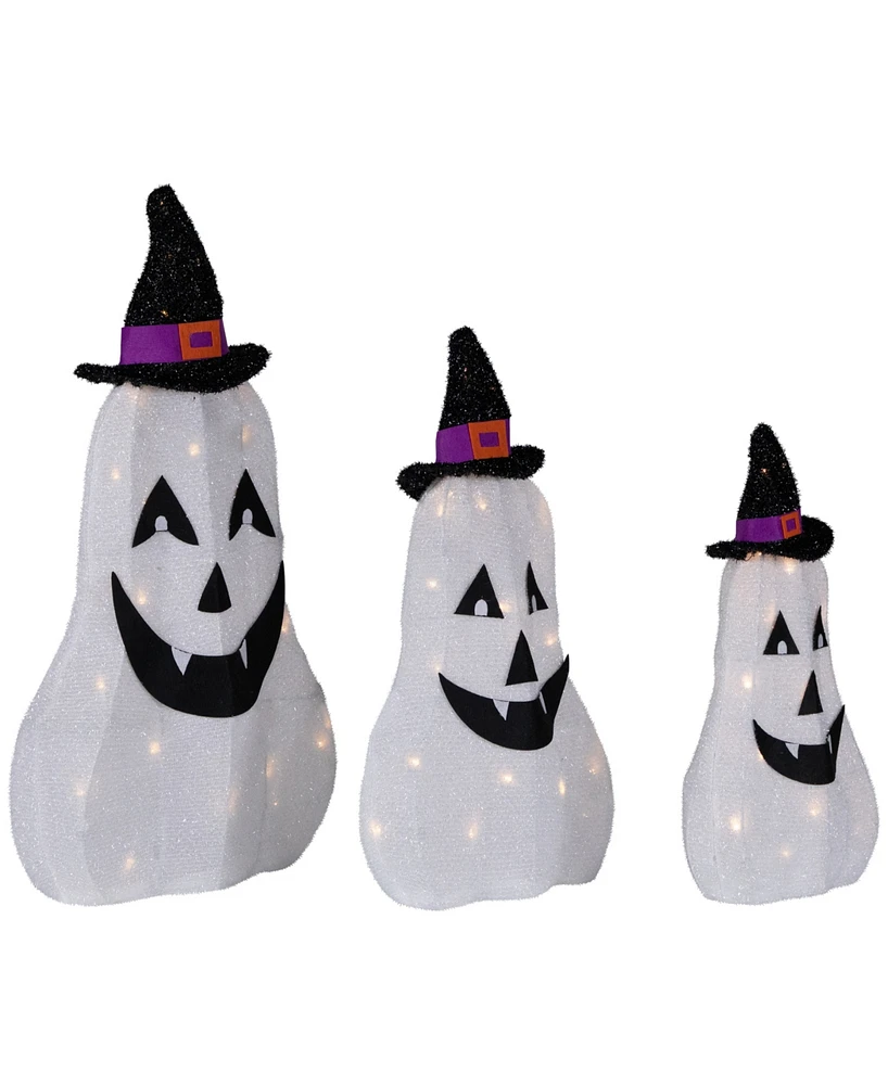 Northlight Set of 3 Led Jack O' Lantern Ghosts Outdoor Halloween Decorations