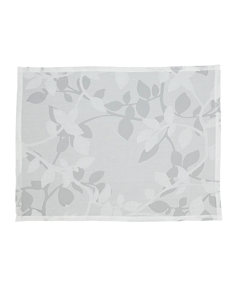 Saro Lifestyle Sheer Elegance Burnout Voile Vine Design Placemat Set of 4, 13"x19"