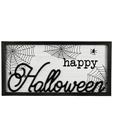 Northlight 23.5" Happy Halloween Spider Web Wall Sign