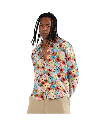 Campus Sutra Men's EcoLiva Artistic Botanical Cluster Shirt