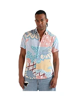 Campus Sutra Men's EcoLiva Abstract Patch Shirt