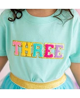 Sweet Wink Toddler Girls Third Birthday Patch Short Sleeve T-Shirt