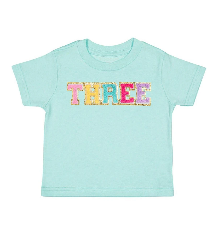 Sweet Wink Toddler Girls Third Birthday Patch Short Sleeve T-Shirt