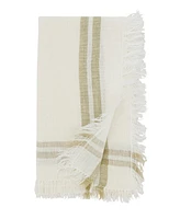 Saro Lifestyle Trendy Fringed Stripe Napkin Set of 4, 20"x20"