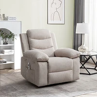 Streamdale Furniture Gray Fabric Power Recliner Chair with Massage and Heating