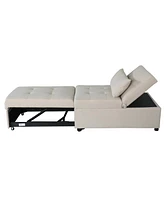 Streamdale Furniture Folding Ottoman Sofa Bed Beige