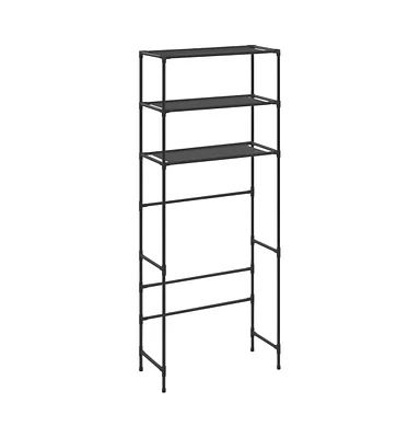 vidaXL 3-Tier Storage Rack over Laundry Machine Black 27.2"x11"x66.5"