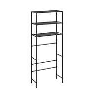 vidaXL 3-Tier Storage Rack over Laundry Machine Black 27.2"x11"x66.5"