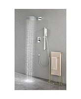 Streamdale Furniture Wall Mounted Waterfall Rain Shower System With 3 Body Sprays & Handheld Shower