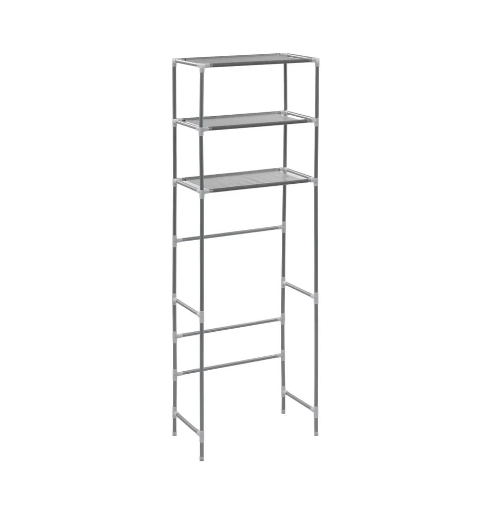 vidaXL 3-Tier Storage Rack over Toilet Silver 20.9"x11"x66.5"