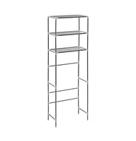 vidaXL 3-Tier Storage Rack over Toilet Silver 20.9"x11"x66.5"