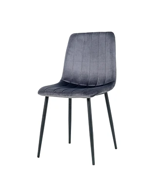 Simplie Fun 4 Modern Velvet Dining Chairs with Black Metal Legs