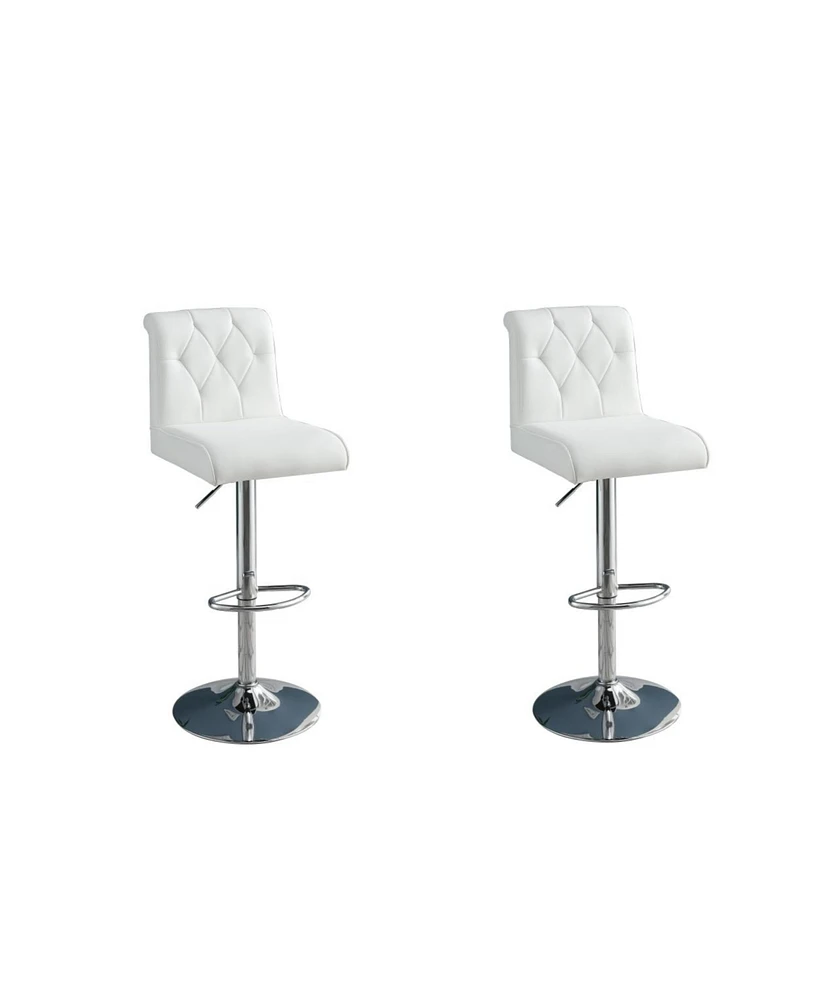 Streamdale Furniture Modern White Faux Leather Barstool Set-2