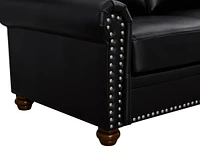 Living Room Sofa With Storage Sofa 1+2+3 Sectional Black Faux Leather