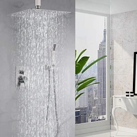 12 Inch Bathroom Rain Shower Combo Set With Hand Shower