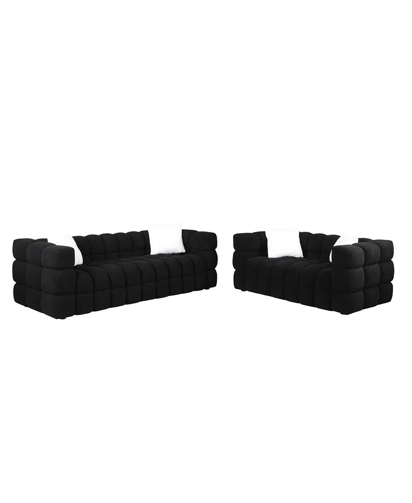 Simplie Fun Usa Human Body 3-Seater Boucle Sofa