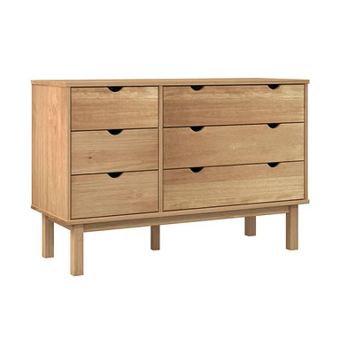 vidaXL Drawer Cabinet Otta 43.7"x16.9"x28.9" Solid Wood Pine