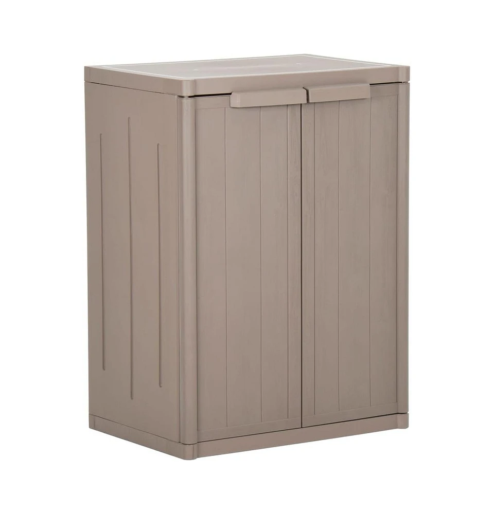 vidaXL Garden Storage Cabinet Brown 25.6"x17.7"x34.6" Pp Wood Look