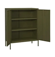 vidaXL Storage Cabinet Olive Green 31.5"x13.8"x40" Steel