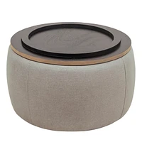 Round Storage Ottoman, 2 in 1 Function