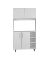 Simplie Fun Bayshore 3-Shelf Pantry Cabinet White