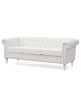 Simplie Fun 83.66 Inch Width Traditional Square Arm Removable Cushion 3 Seater Sofa