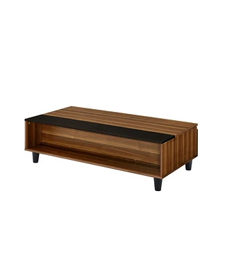 Simplie Fun Avala Coffee Table with Lift Top, Walnut Black