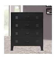 vidaXL Chest of Drawers Metal Industrial Style 30.7"x15.7"x36.6" Black