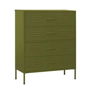 vidaXL Chest of Drawers Olive Green 31.5"x13.8"x40" Steel