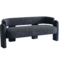 75.59" Wide Boucle Upholstery Modern Sofa For Living Room Dark Grey