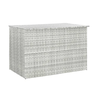 vidaXL Patio Storage Box Light Gray 59.1"x39.4"x39.4" Poly Rattan