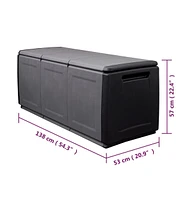 vidaXL Patio Storage Box 54.3"x20.9"x22.4" 87.2 gal Dark Gray and Black