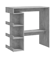 vidaXL Bar Table with Storage Rack Concrete Gray 39.4"x19.7"x40"Engineered Wood