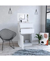 Kamelot Dresser With Jewelry Box, Single Door Cabinet, Mirror, Two Drawers - White