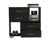 Krista Dresser, Two Open Shelves, Four Drawers