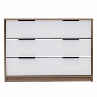 Longhill 6-Drawer Rectangle Dresser Pine