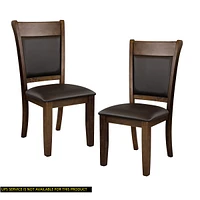 Streamdale Furniture Rustic Brown Finish Wooden Side Chairs 2 Piece Set